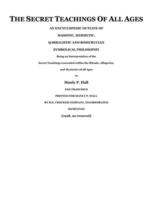 Cover of The Secret Teachings of All Ages by Manly P. Hall