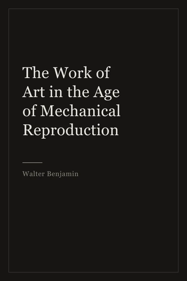 Cover of The Work of Art in the Age of Mechanical Reproduction by Walter Benjamin